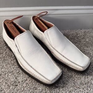 Vintage Bottesini white leather slippers Made in Italy. Men’s Size 12